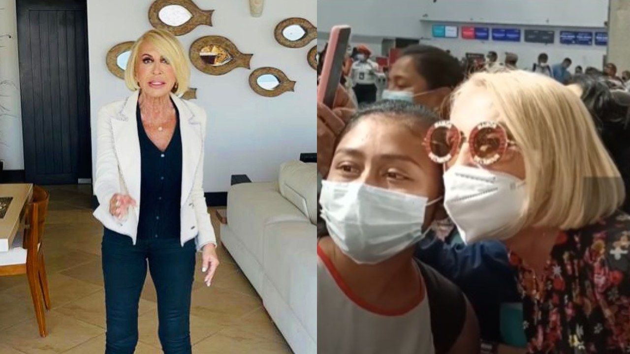 Laura Bozzo acarreados aeropuerto porras prensa