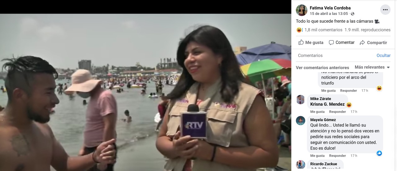 reportera viral en vivo turista redes sociales