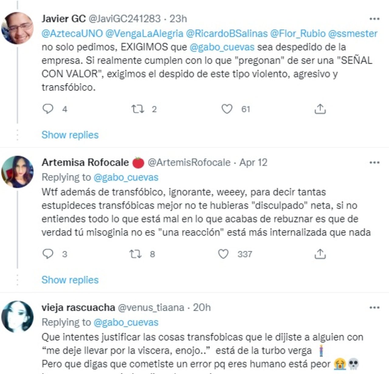 tweets Gabriel Cuevas