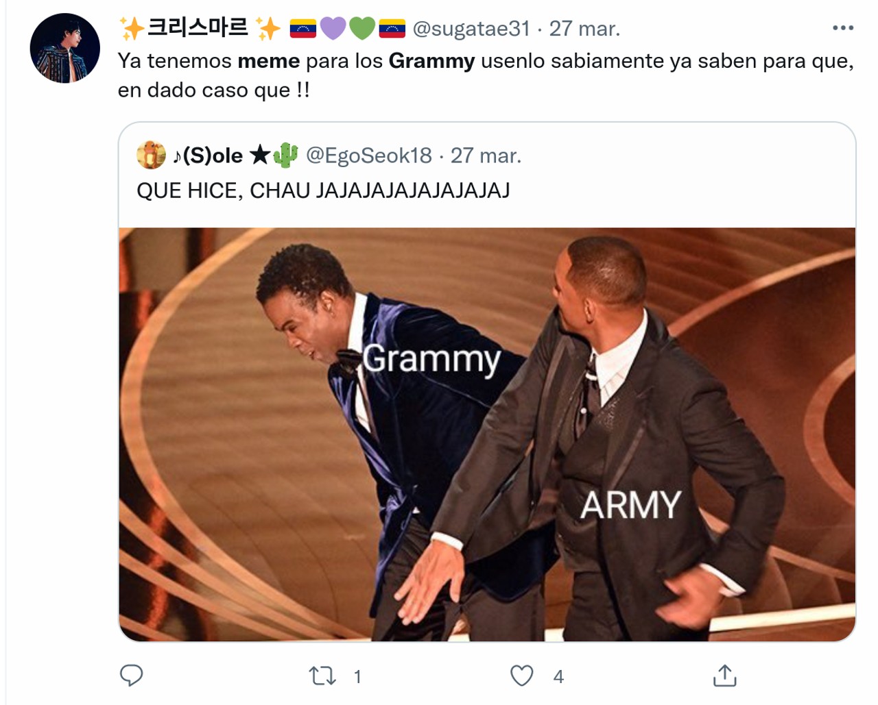 Los mejores memes de los Grammys 2022 army anda con todo