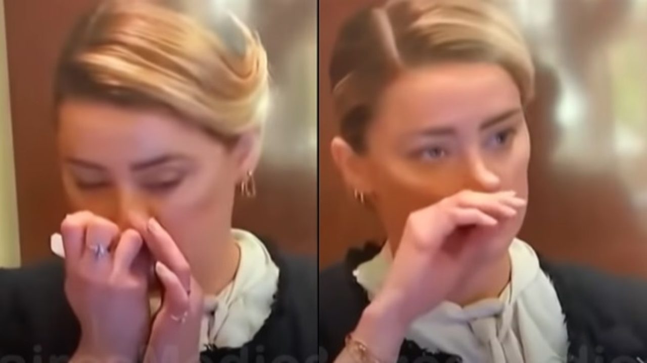 Amber Heard inhalando algo juicio declaraciones