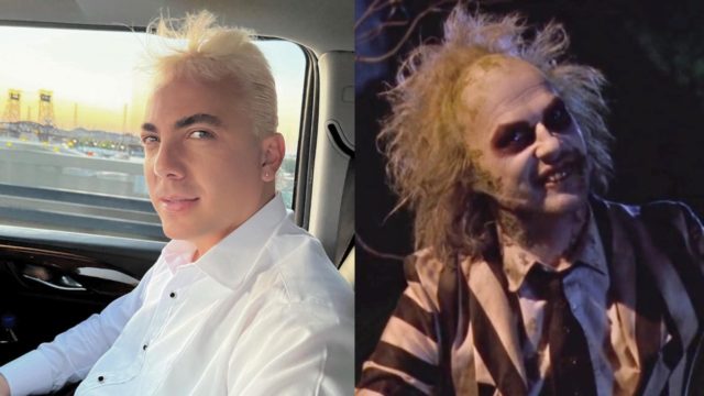 Cristian Castro comparado Beetlejuice look cabello