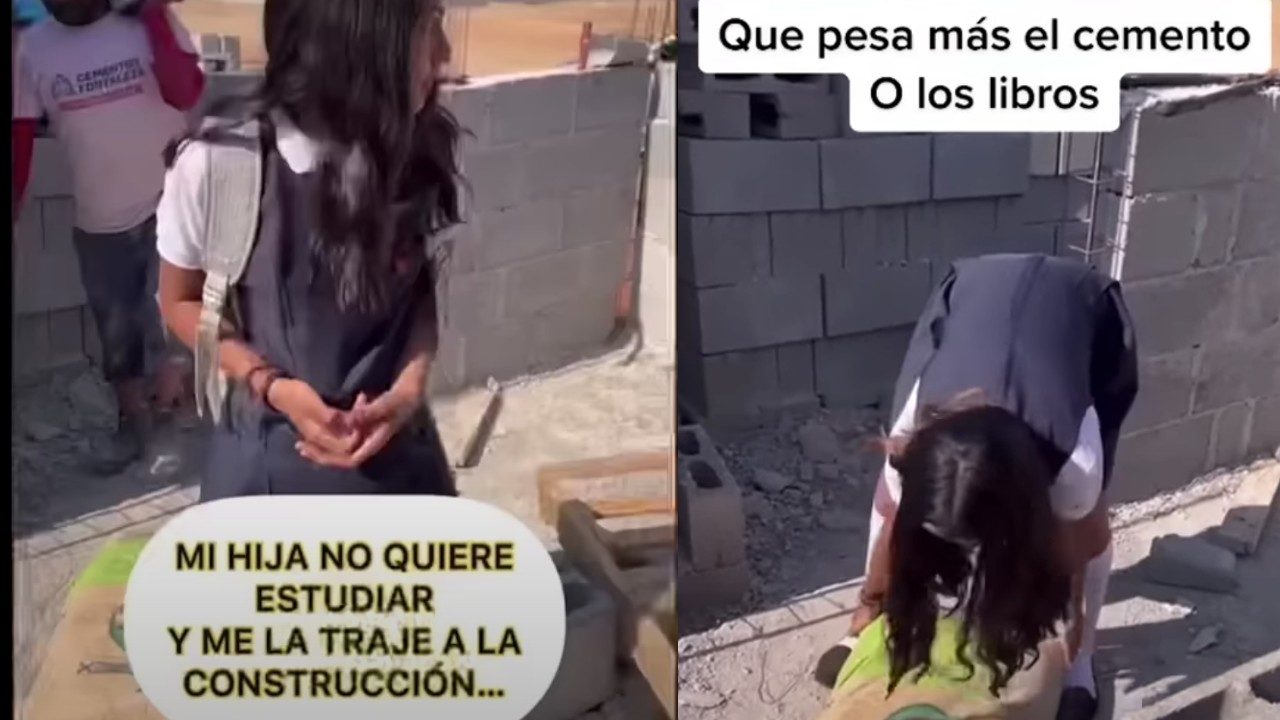 AlbaÃ±il lleva a su hija a la obra porque querÃ­a dejar la escuela para hacer TikToks