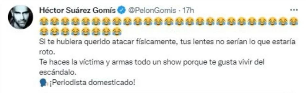 twitt hector suarez gomis agresion vicente serrano