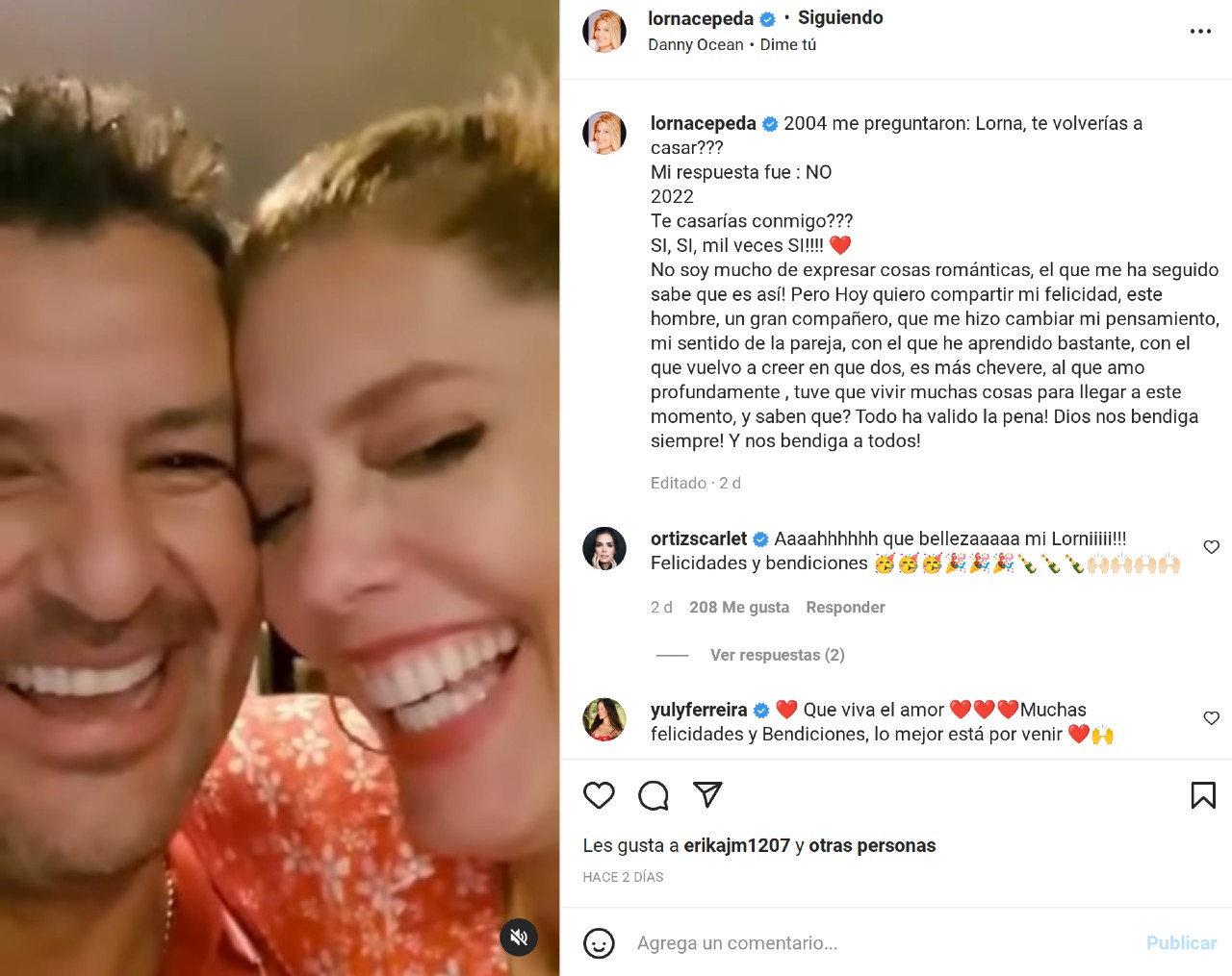 lorna cepeda se casa de nuevo comprimiso