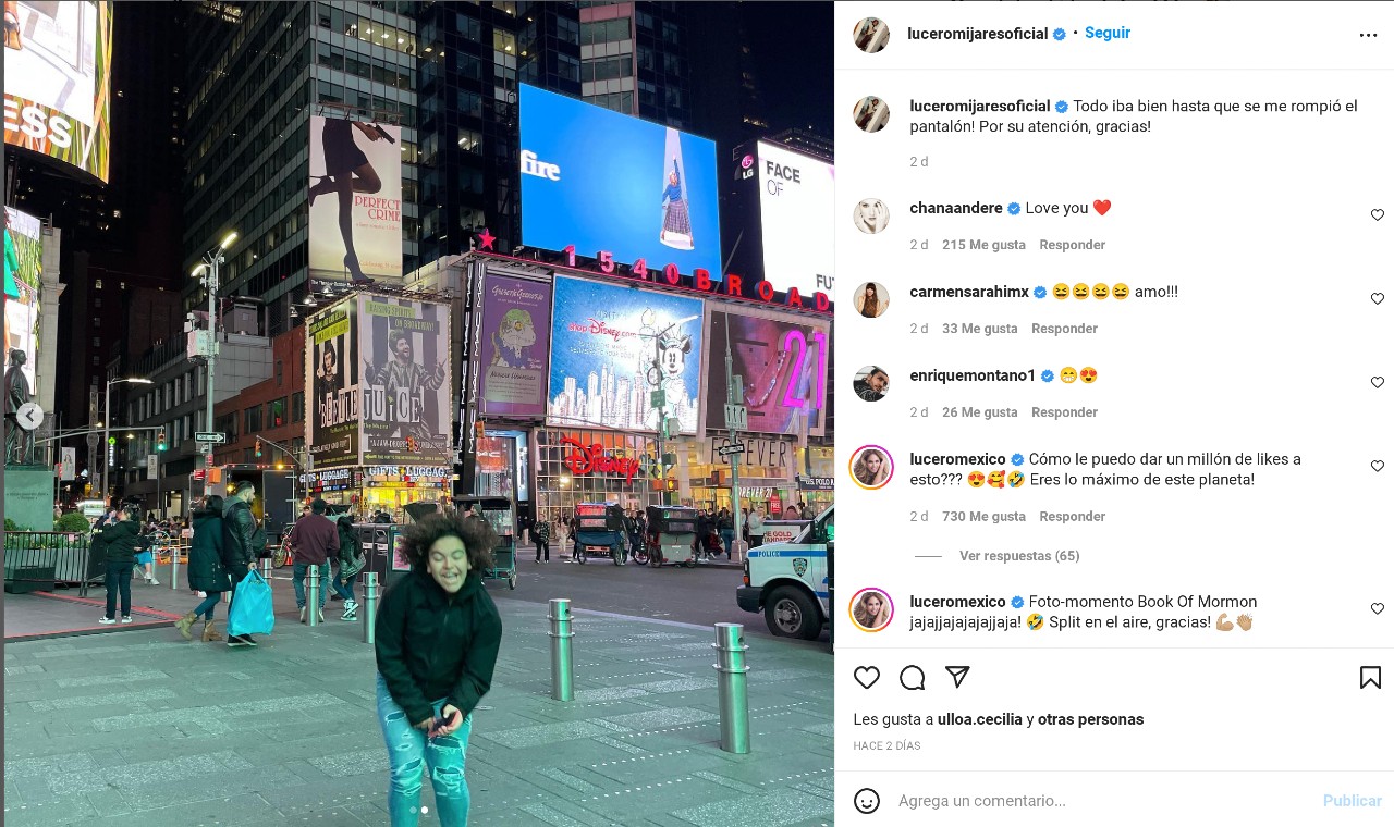 Lucero Mijares reaparece en Nueva York y sufre vergonzoso accidente