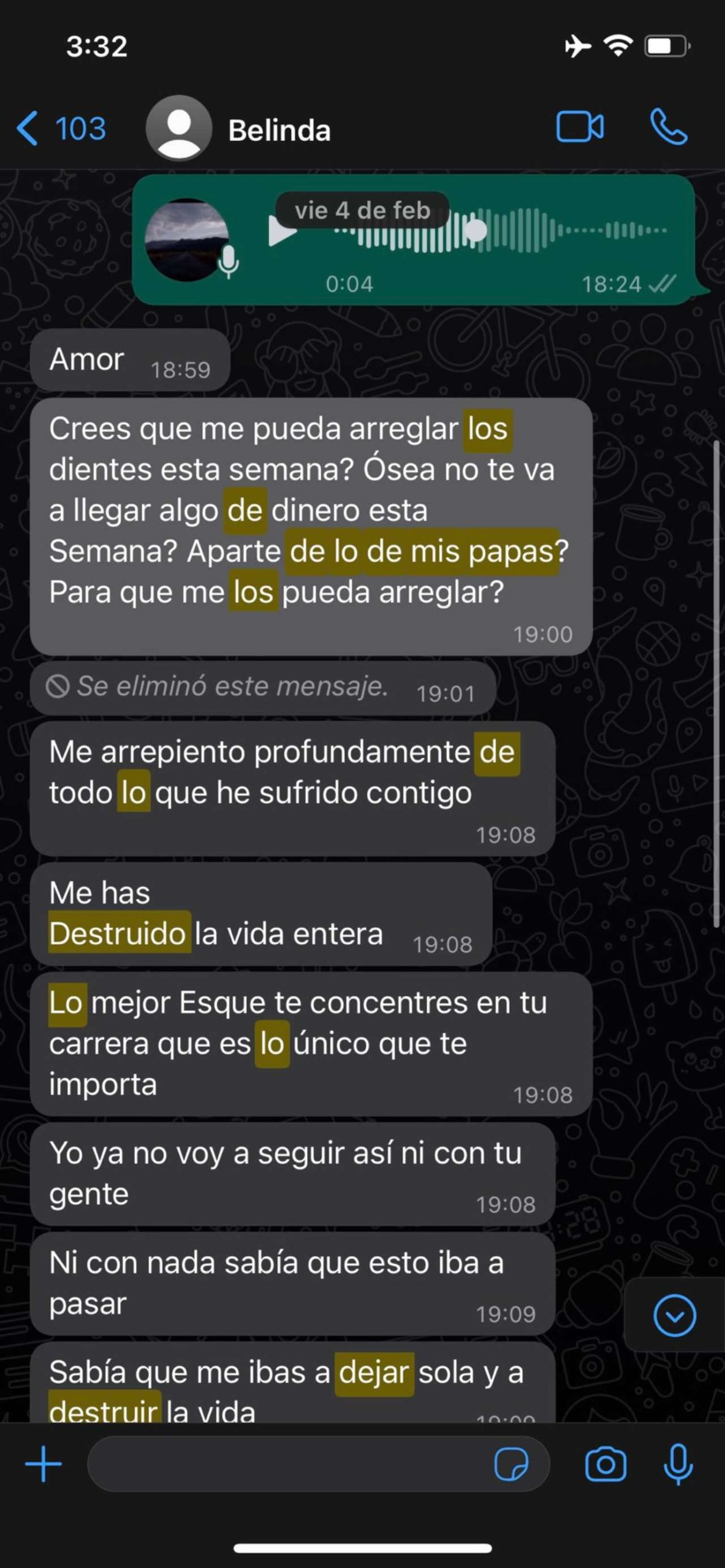 Nodal filtra mensajes Belinda pidiendole dinero
