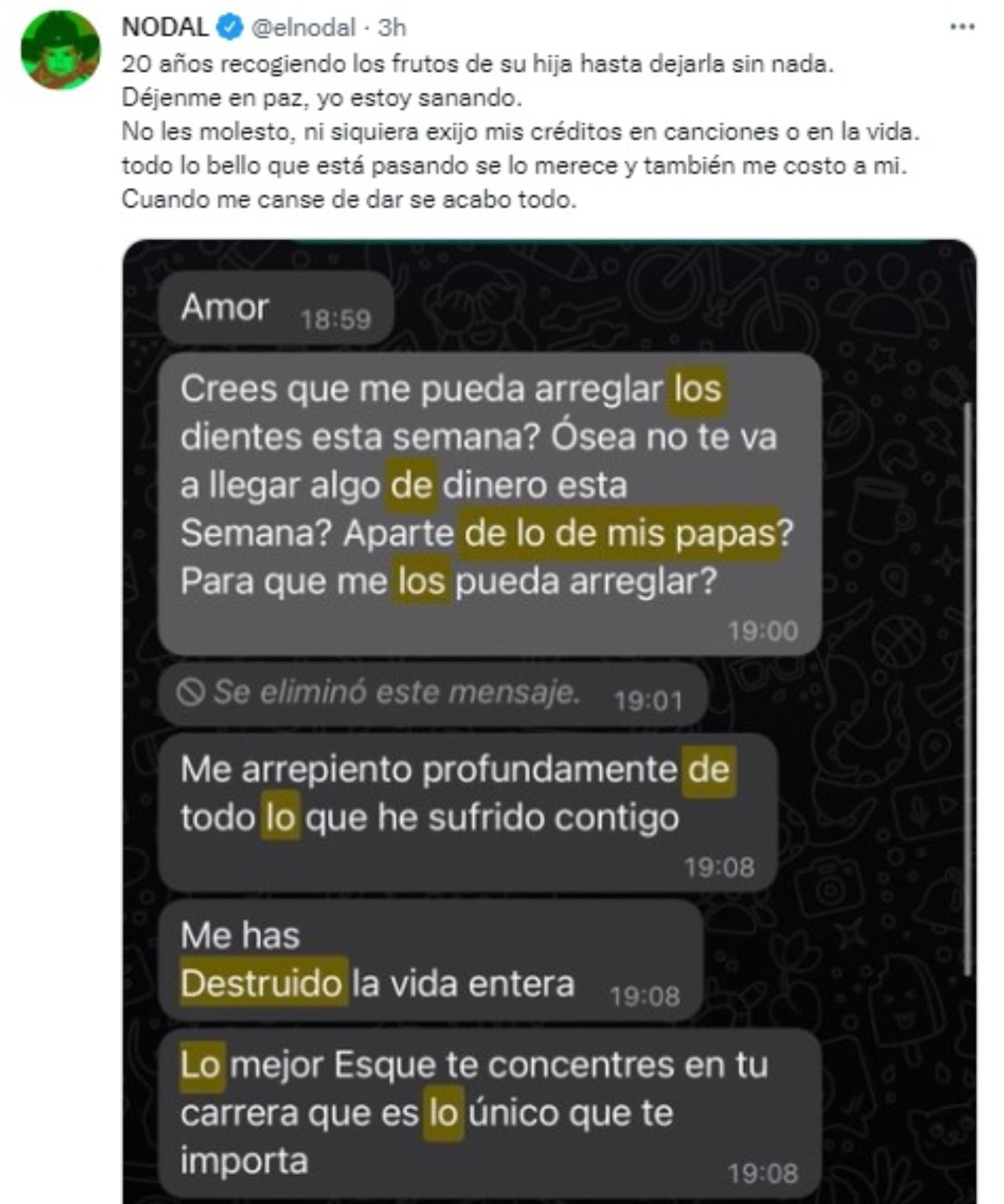 Nodal responde mama Belinda exhibiendo hija