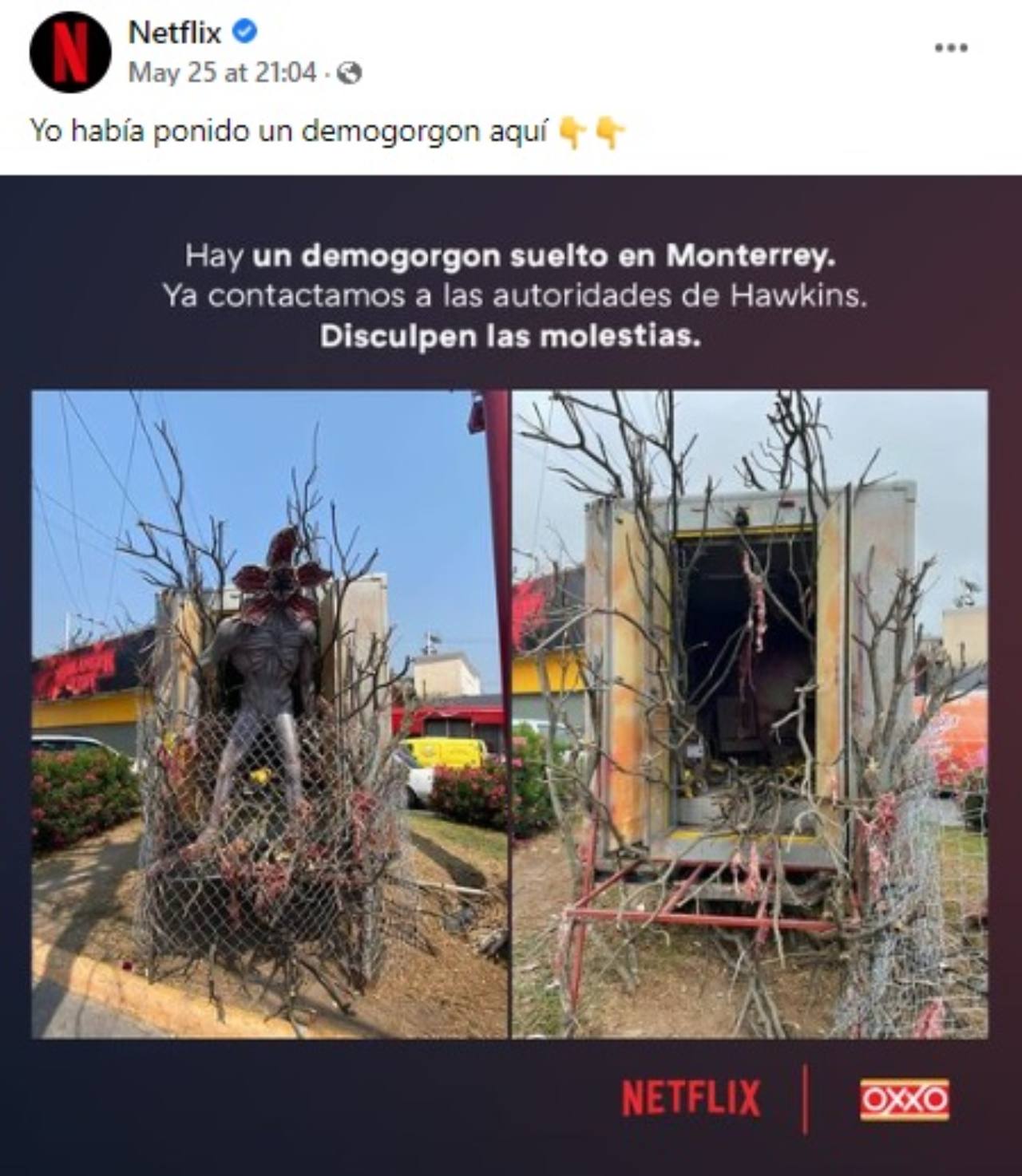Netflix reporta robo demogorgon Stranger Things oxxo