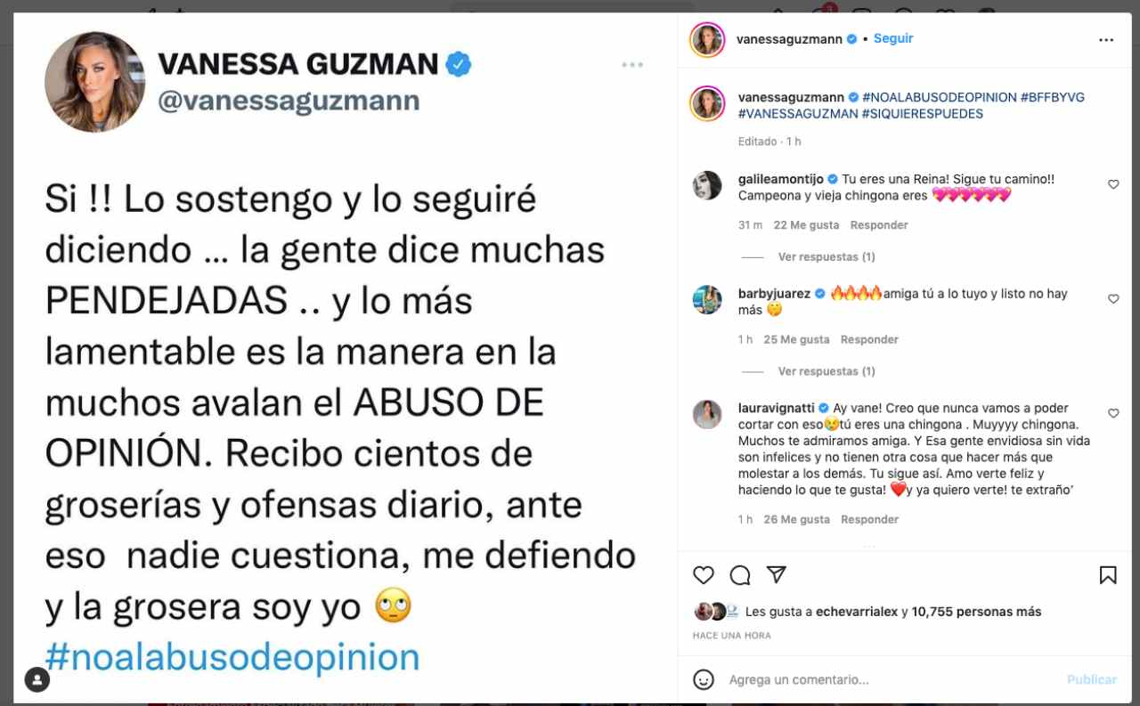 Vanessa Guzmán responde críticas por tener bigote