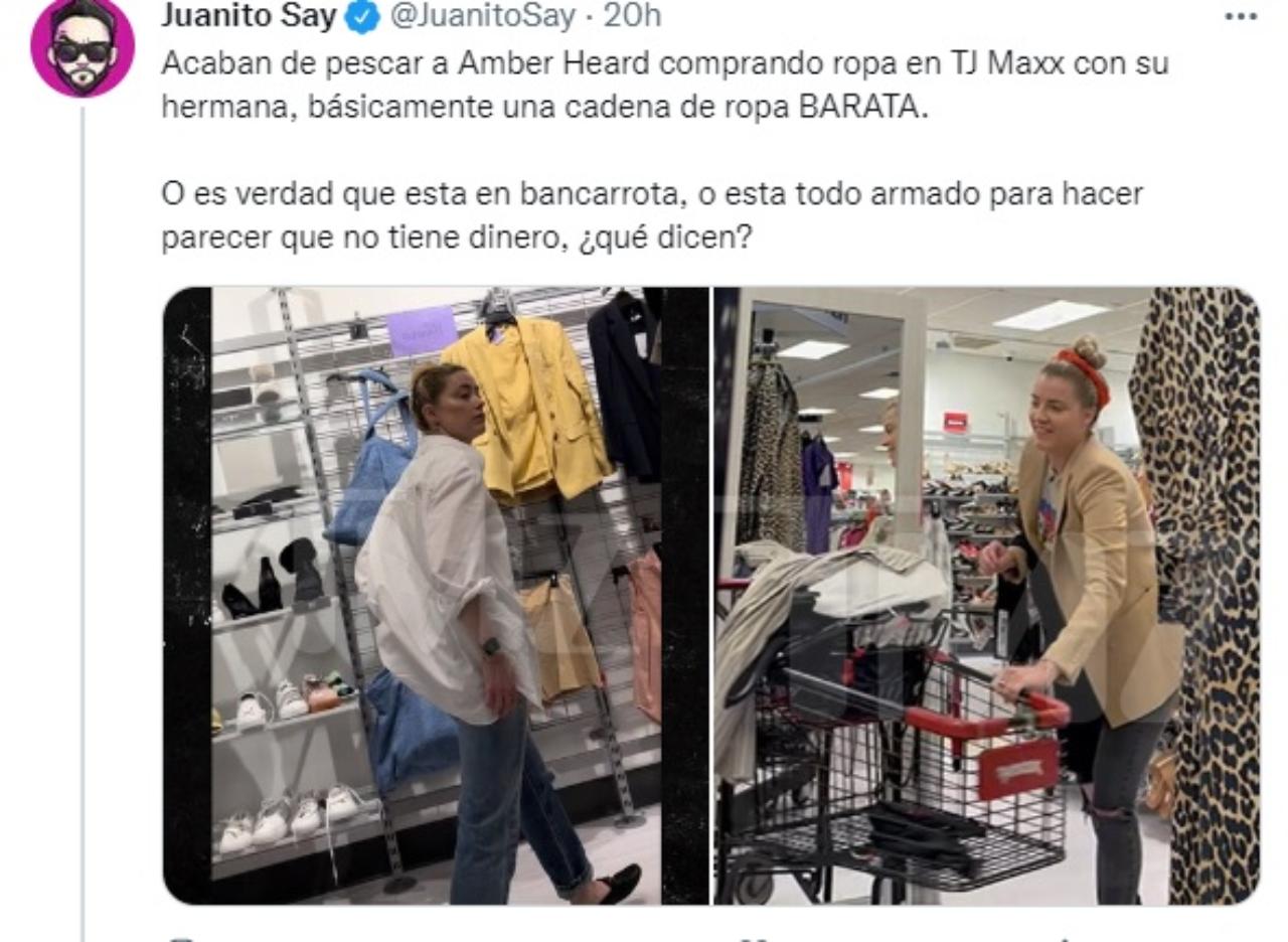 Amber Heard comprando ropa tienda descuentos