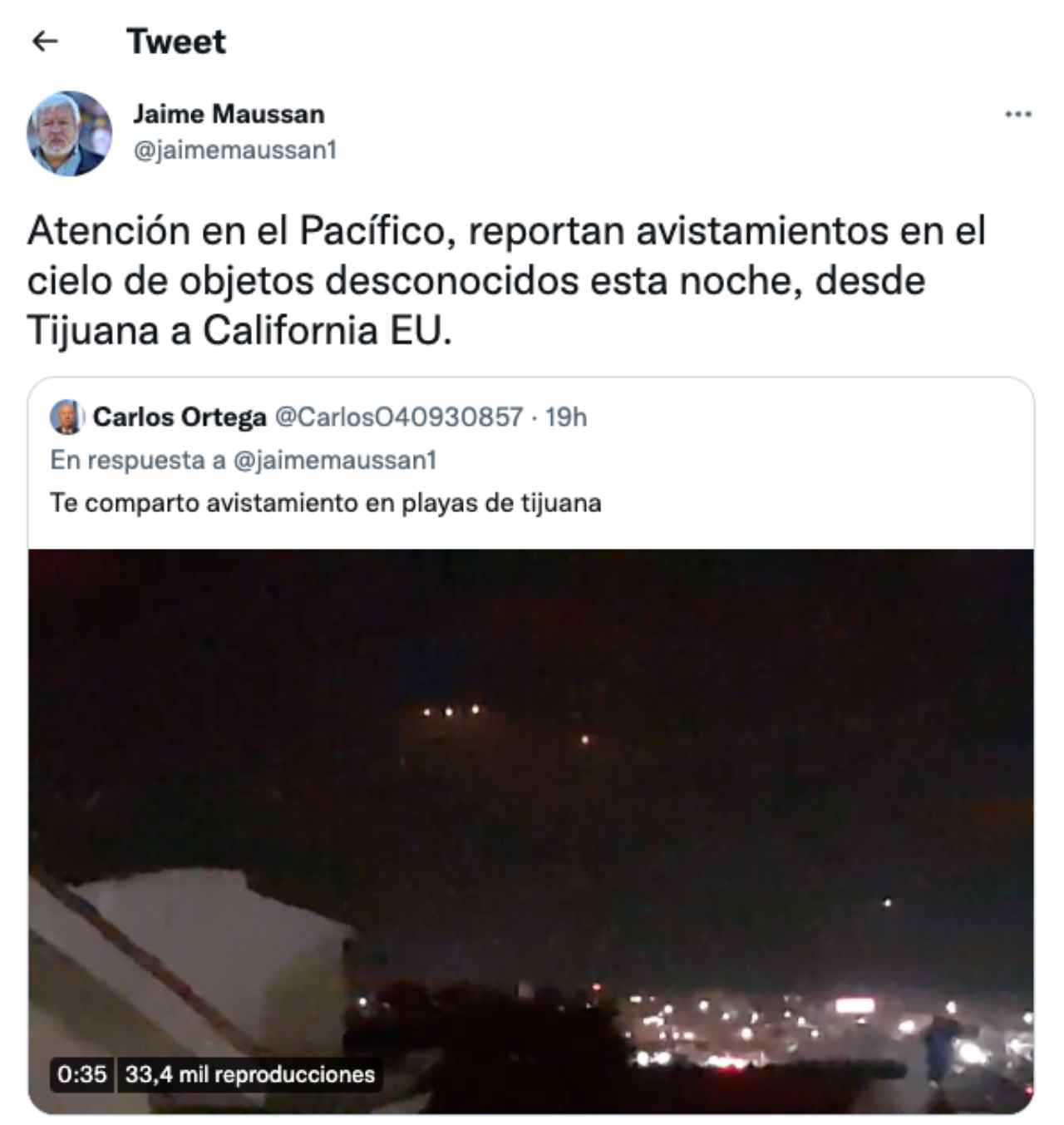 Difunden avistamientos OVNIS en Tijuana