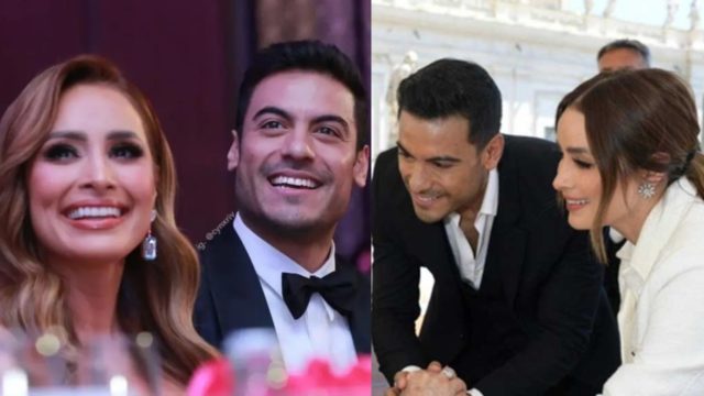 Carlos Rivera Cynthia papa Francisco lucen anillos