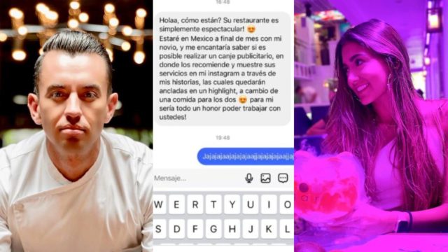 Chef arremete influencer pidio colaboracion redes