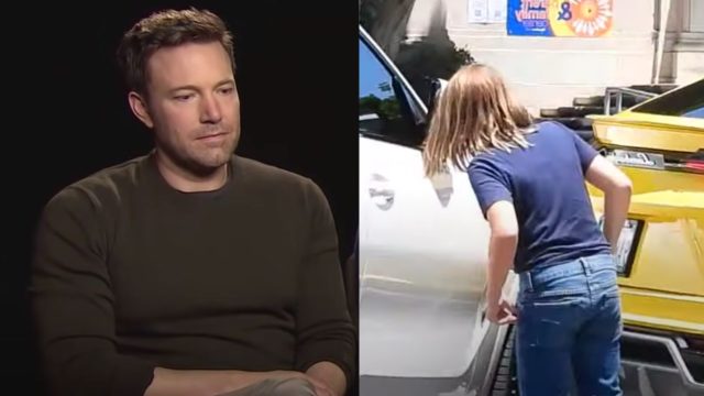 ben affleck hijo chica un carro de lujo