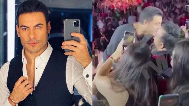 beso carlos rivera fanatico ramo flores