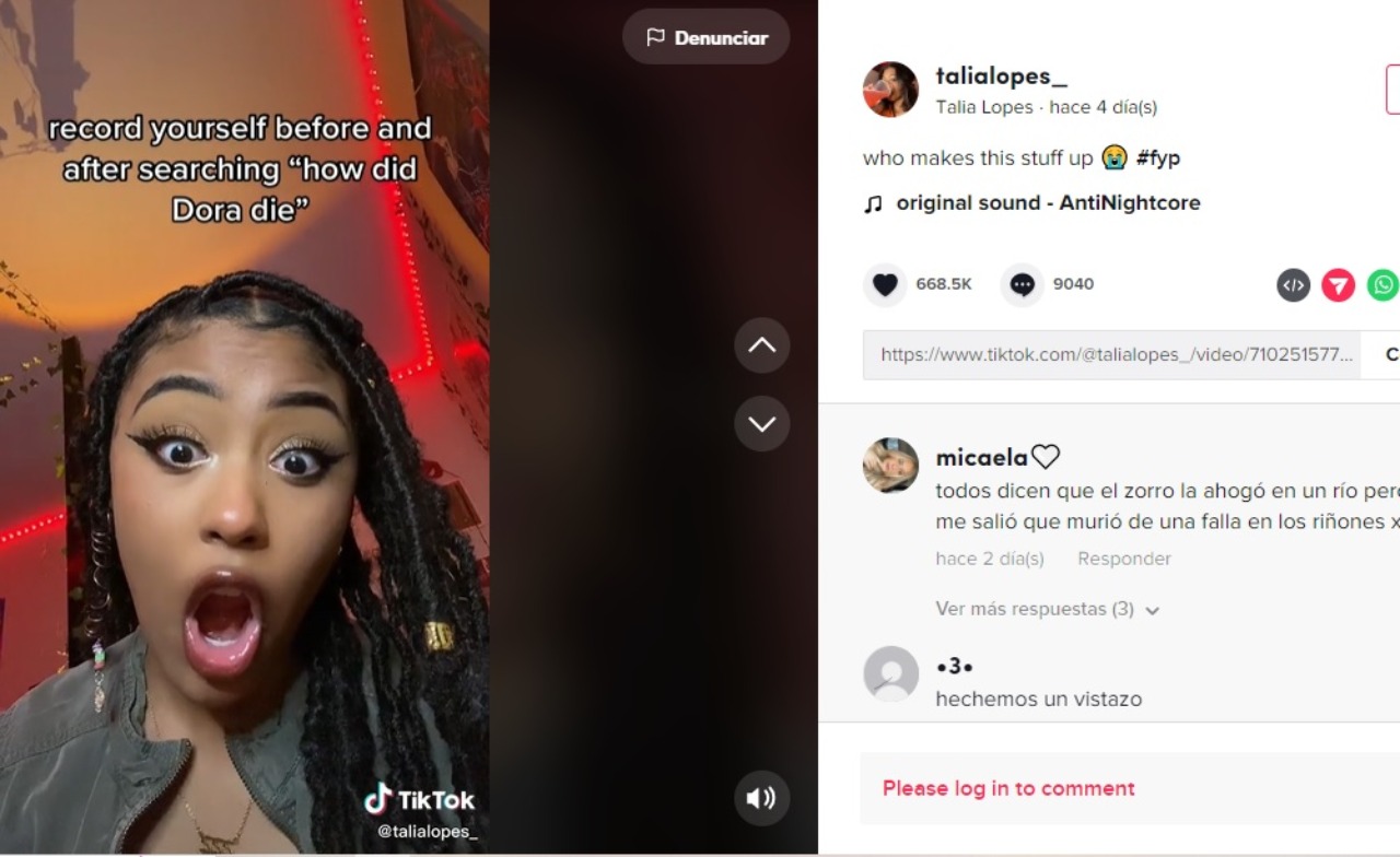 TikTok Dora la exploradora muerte video