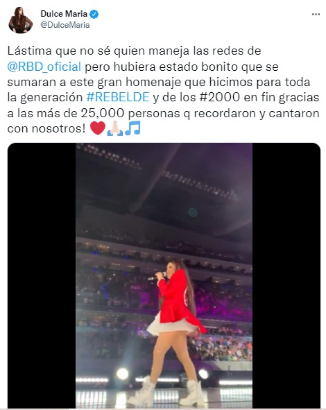 Dulce Maria arremete RBD no pelarla