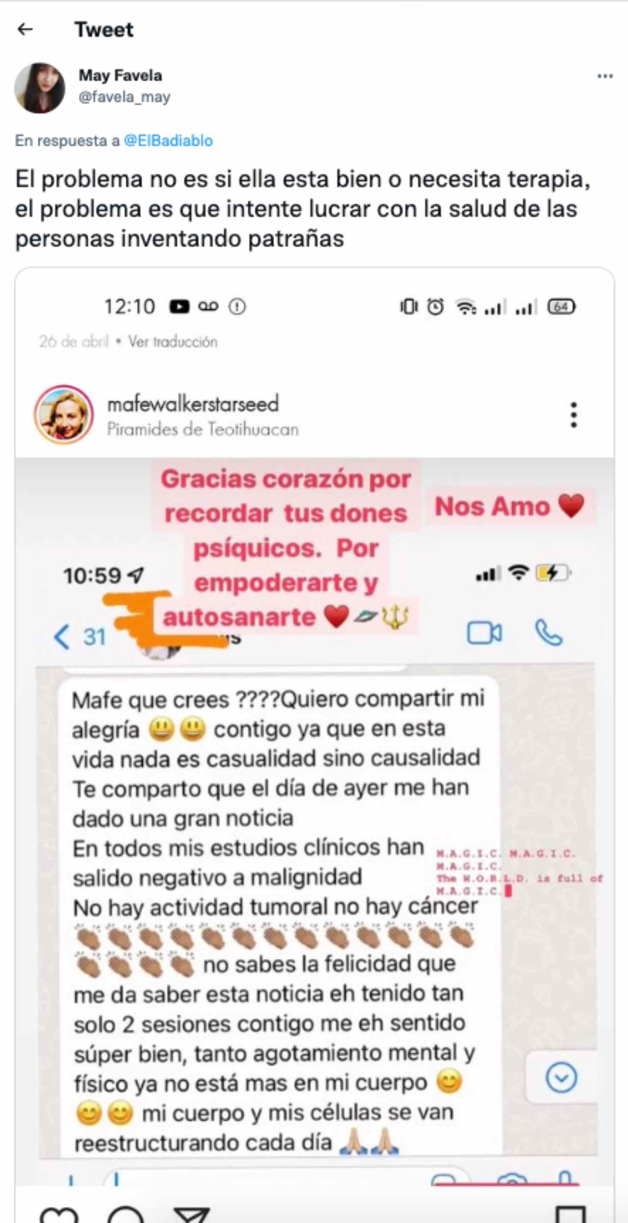 Mafe Walker sería charlatana