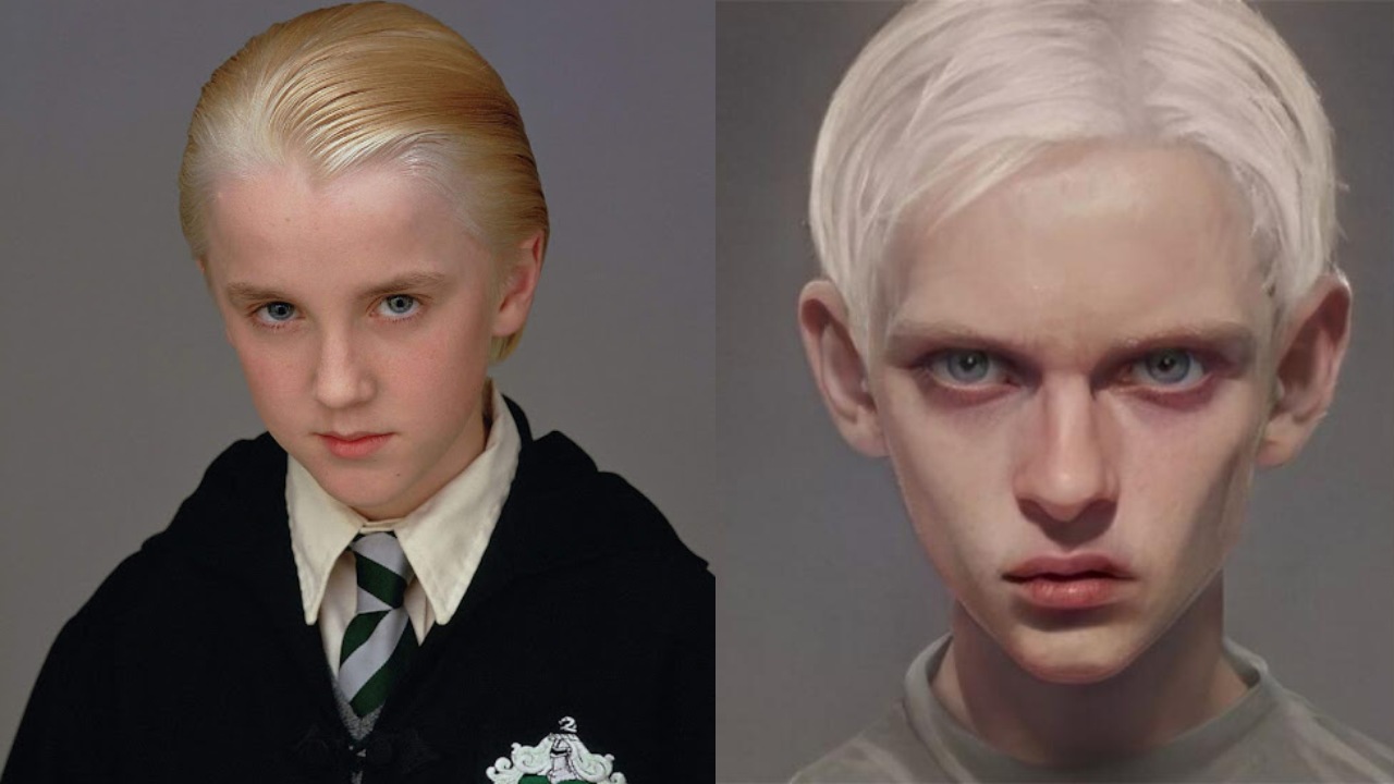Draco Malfoy personaje como en el libro