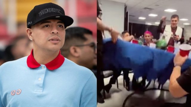 Eduin Caz ahogado alcohol avienta mesa