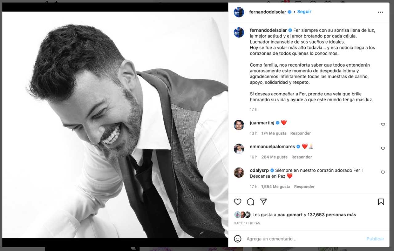 Anna Ferro despide a Fernando del Solar