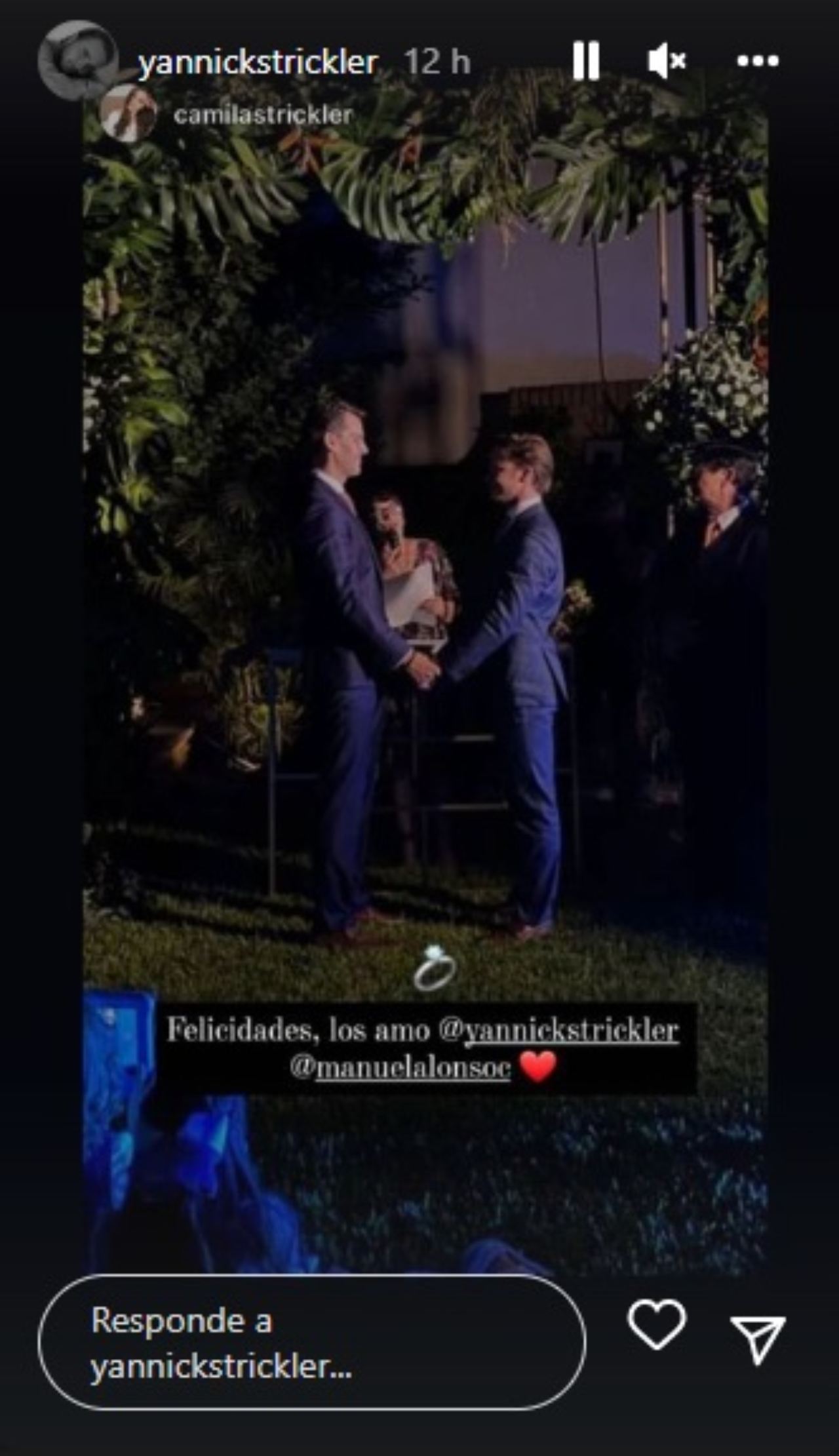 Hijo Rene Strickler boda esposo Alonso