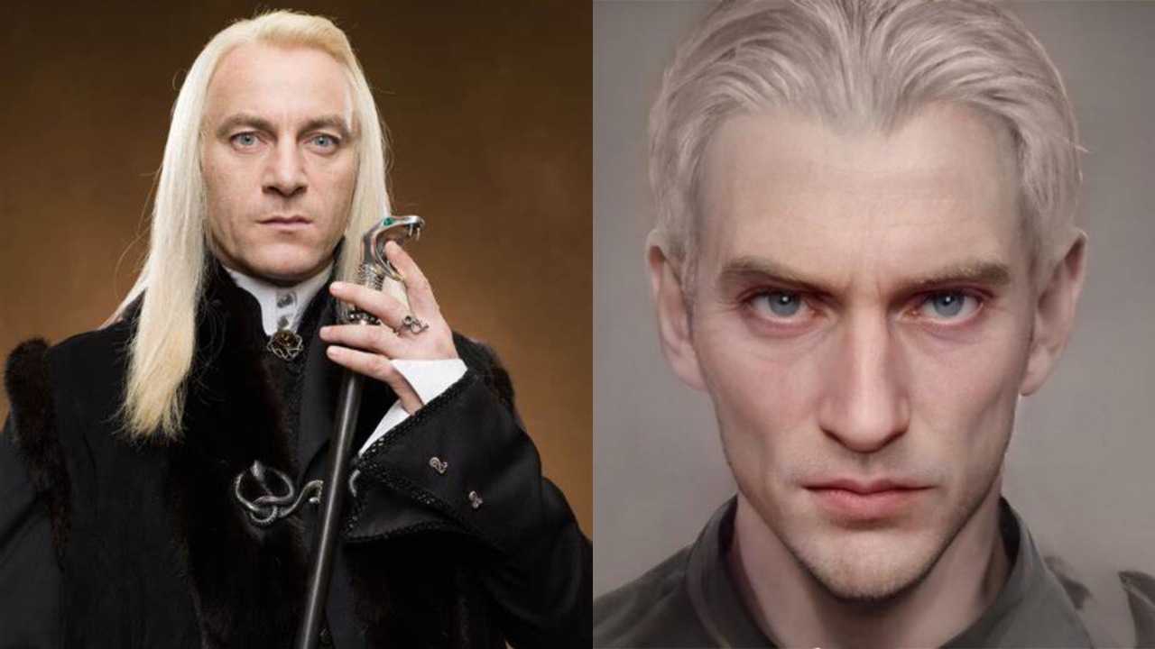 Lucius Malfoy personaje como en el libro