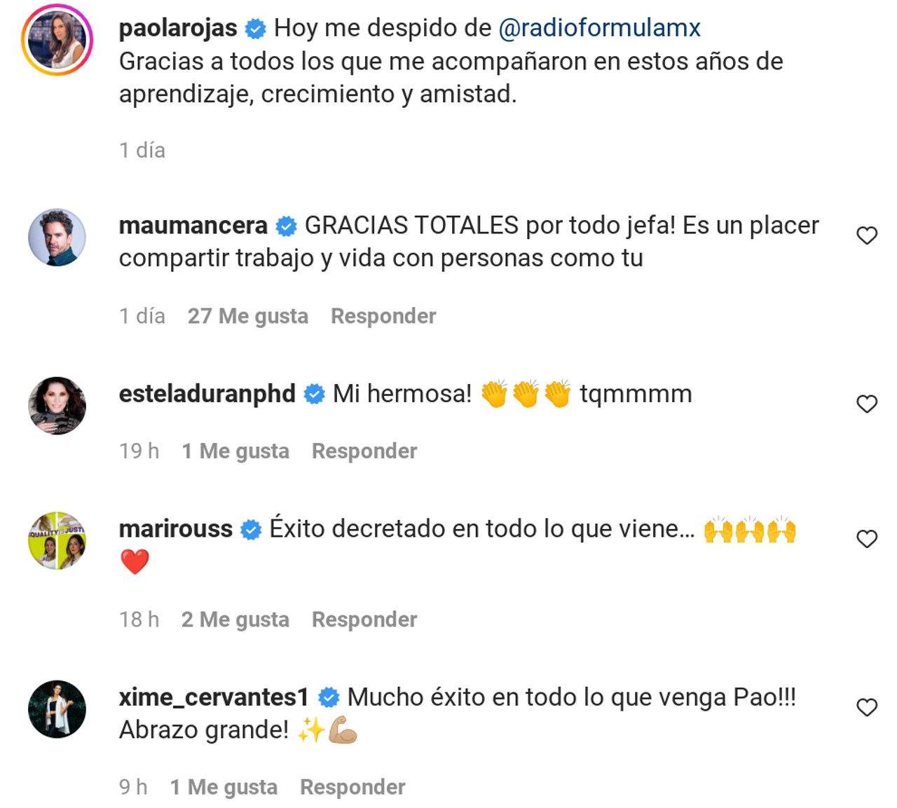 Paola rojas comunicado trabajo