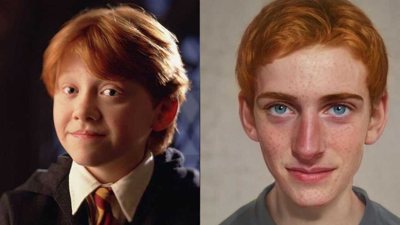 Ron Weasley personaje como en el libro