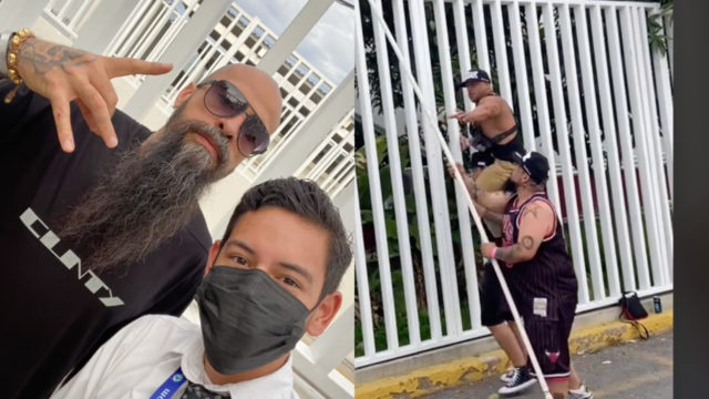 Cartel de Santa ayuda a robarse mangos a un joven y se hace viral