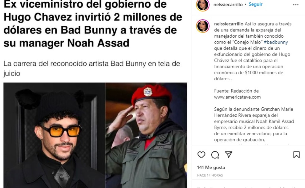 Ex ministro Hugo Chavez Bad Bunny