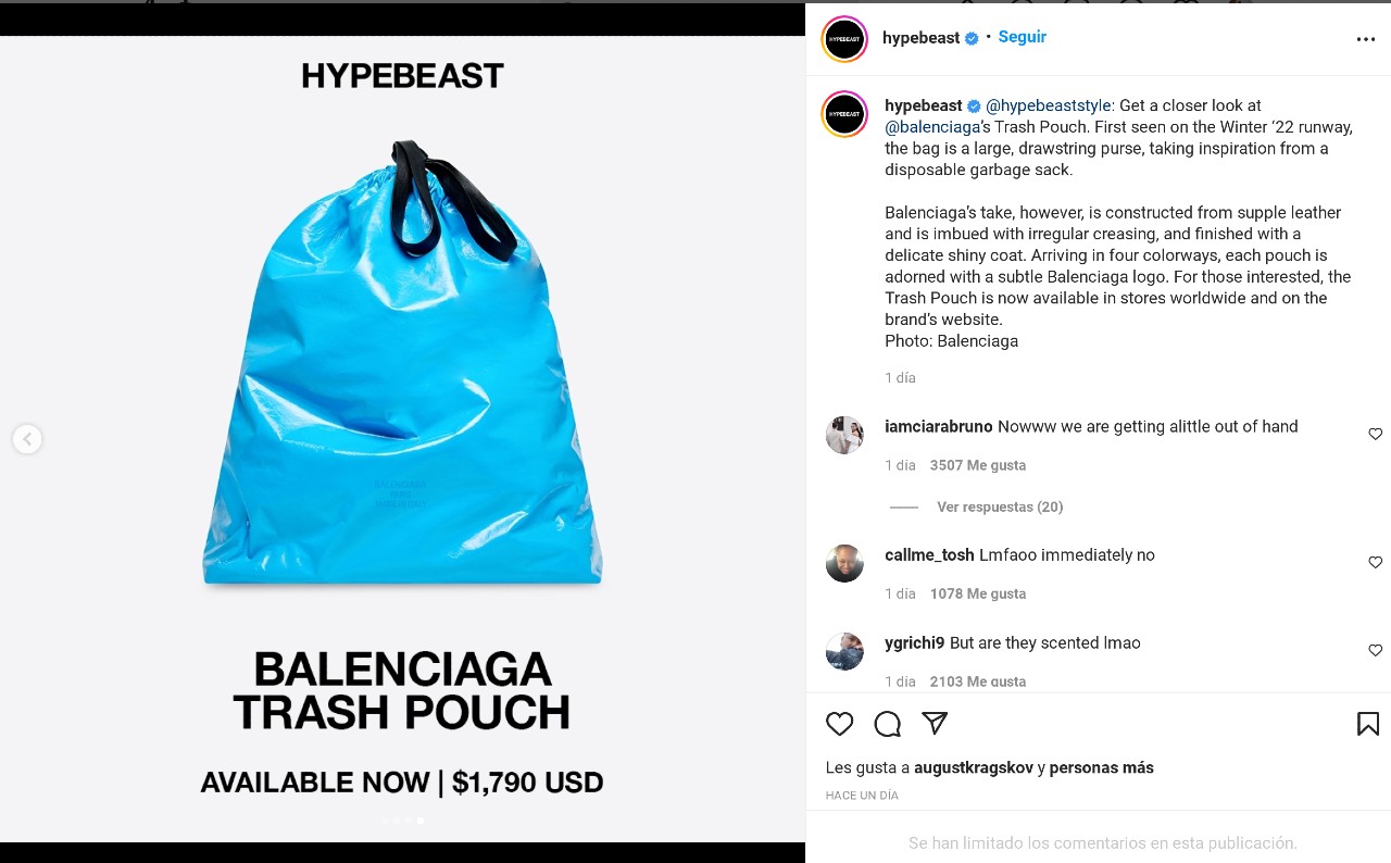 Balenciaga bolsa basura marca de lujo