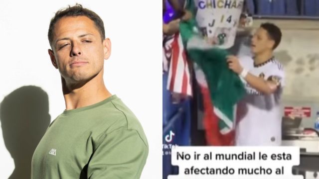 Chicharito tira bandera Mexico al piso