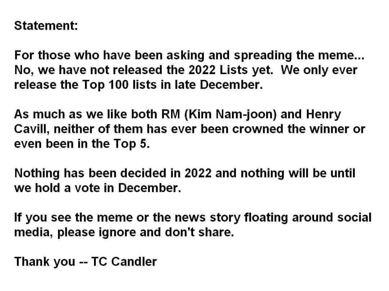 Comunicado TC Candler