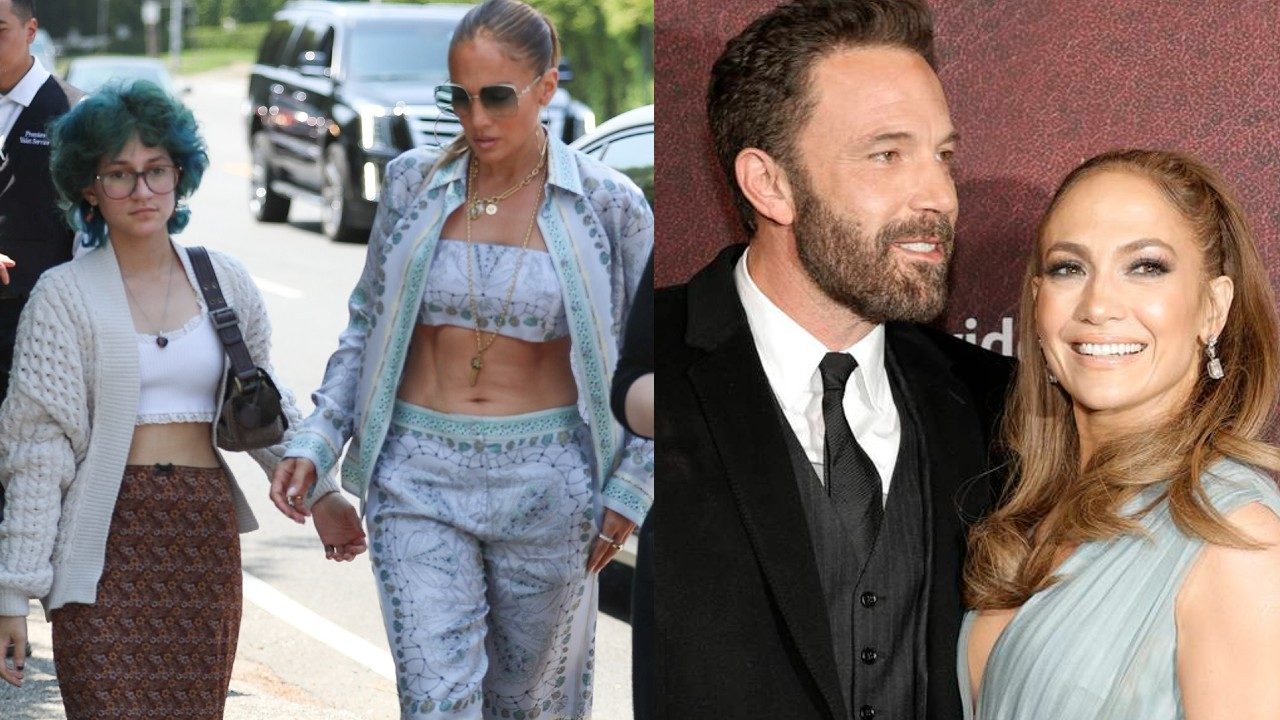 JLo Affleck hijes boda familia blanco