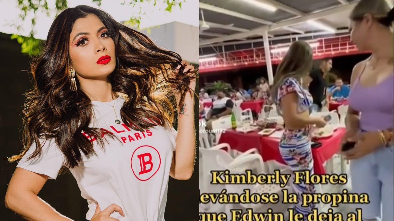 Kimberly Flores se roba propina mesero