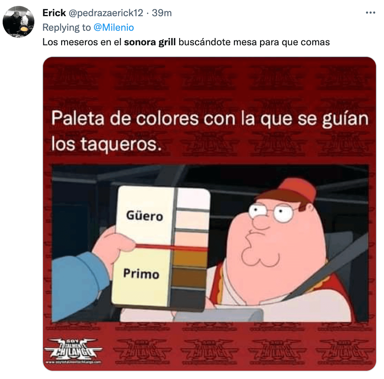 Sonora Grill midiendo el color 