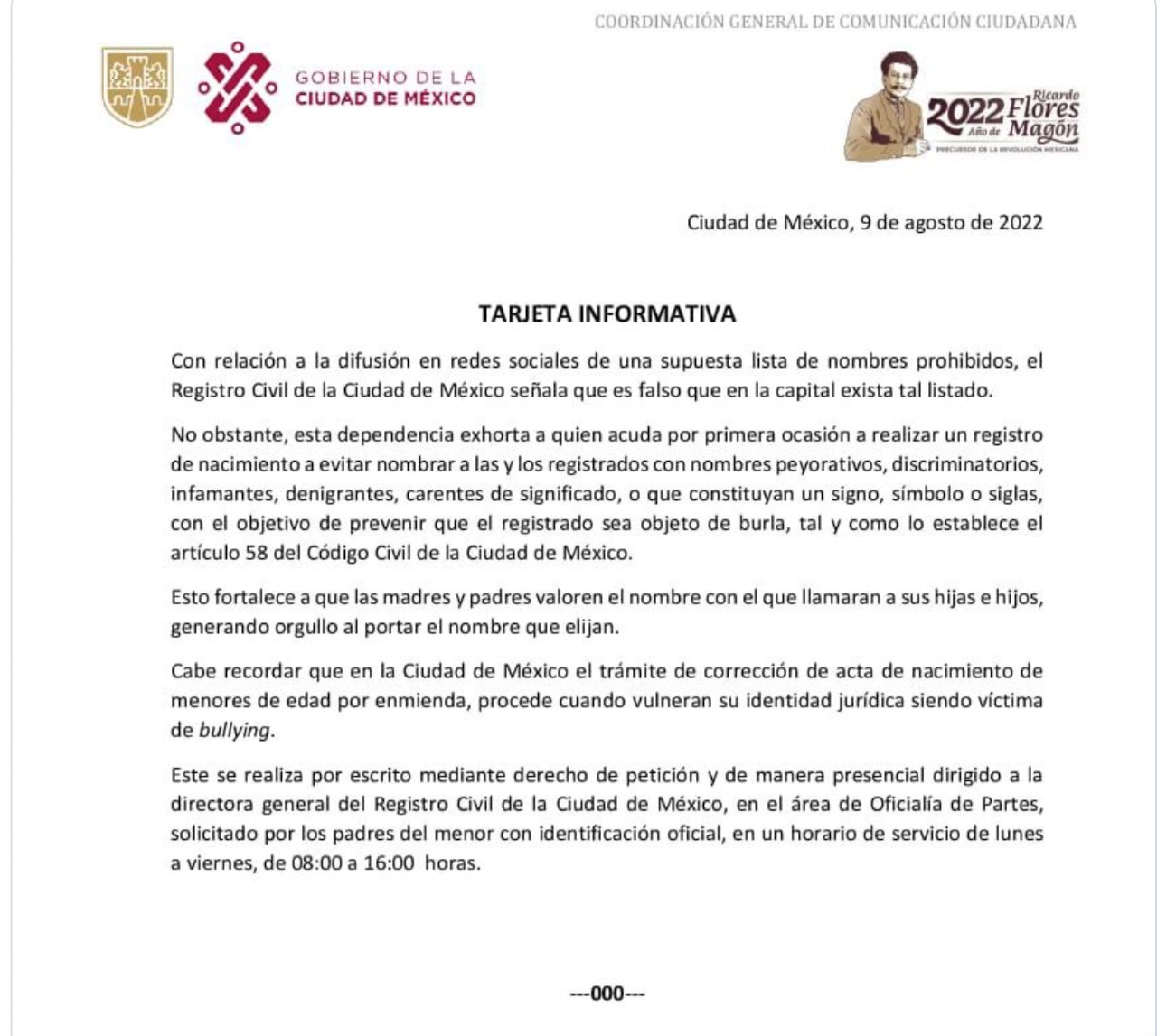 registro civil hijos