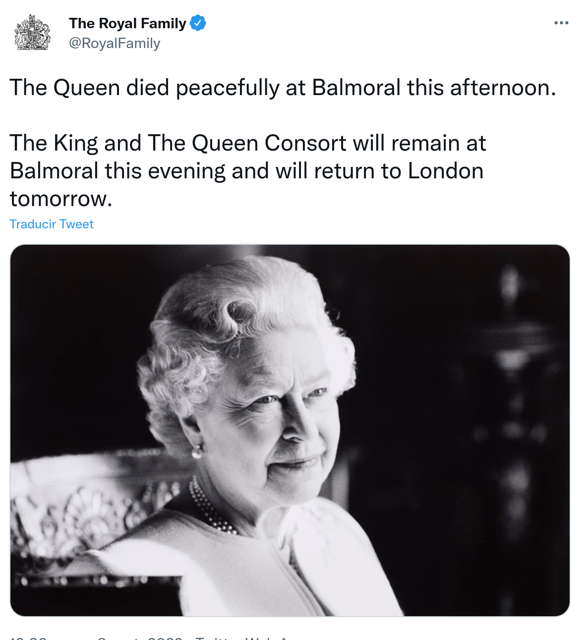 Muere la reina Isabel II reinado