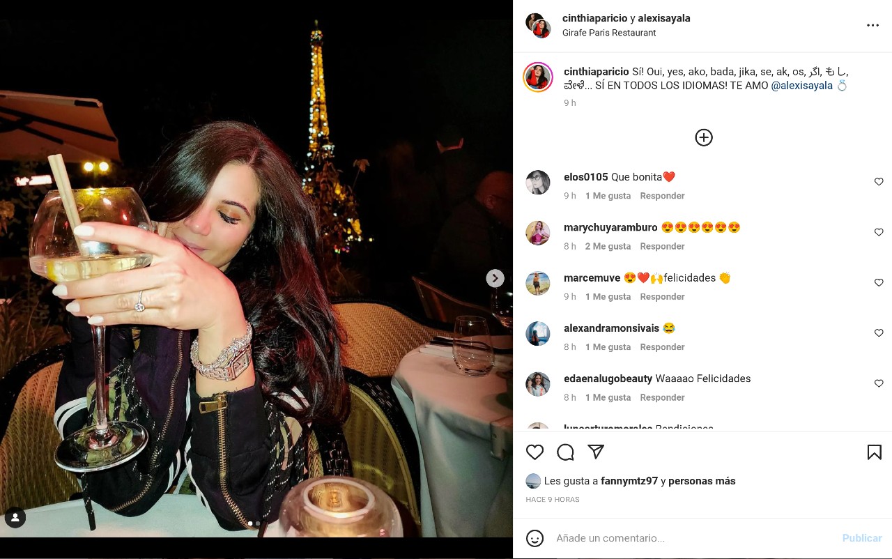 Alexis Ayala novia Cinthia París