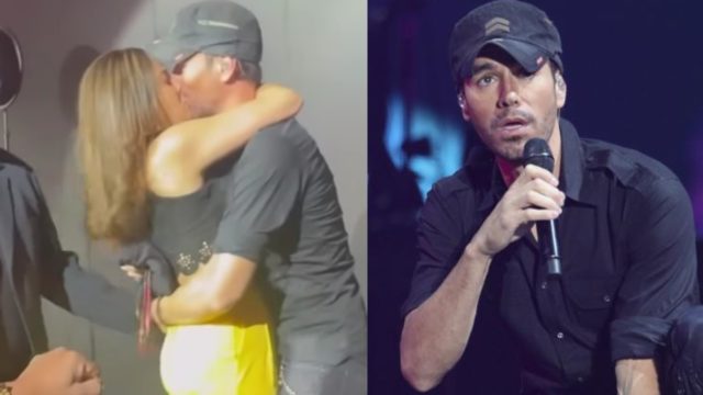 Enrique Iglesias fan beso mujer esposa