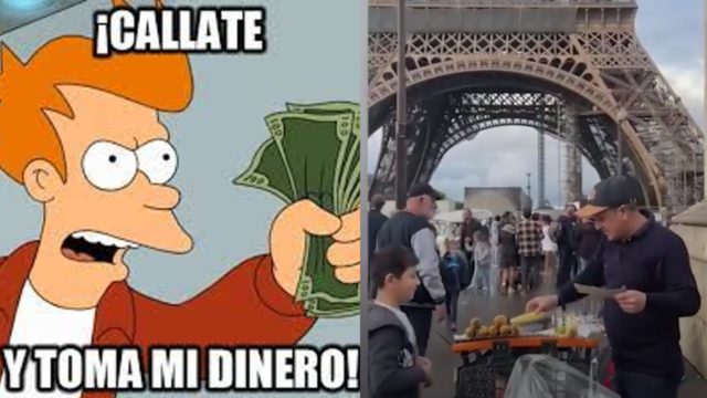 elotes viral torre Eiffel hombre francia