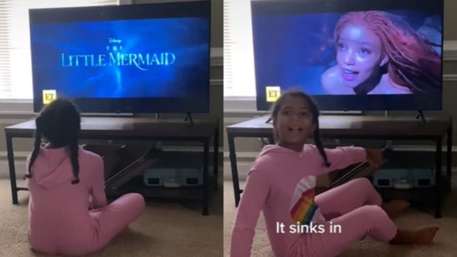 NiÃ±a reacciona La Sirenita morena como yo