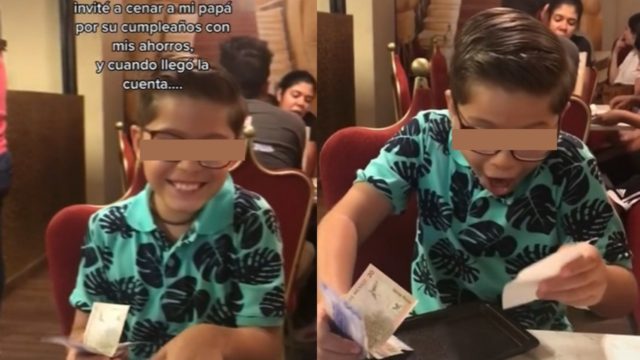 Niño cenar papa se espanta cuenta