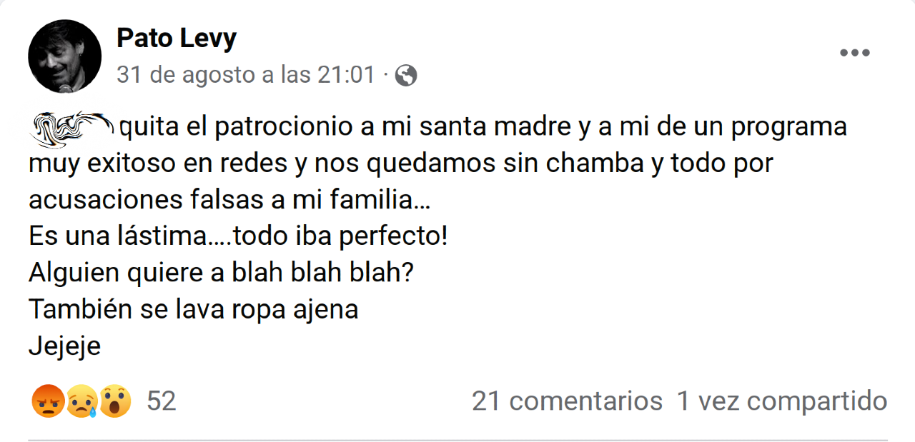 Talina Fernández hijo programa cancelado