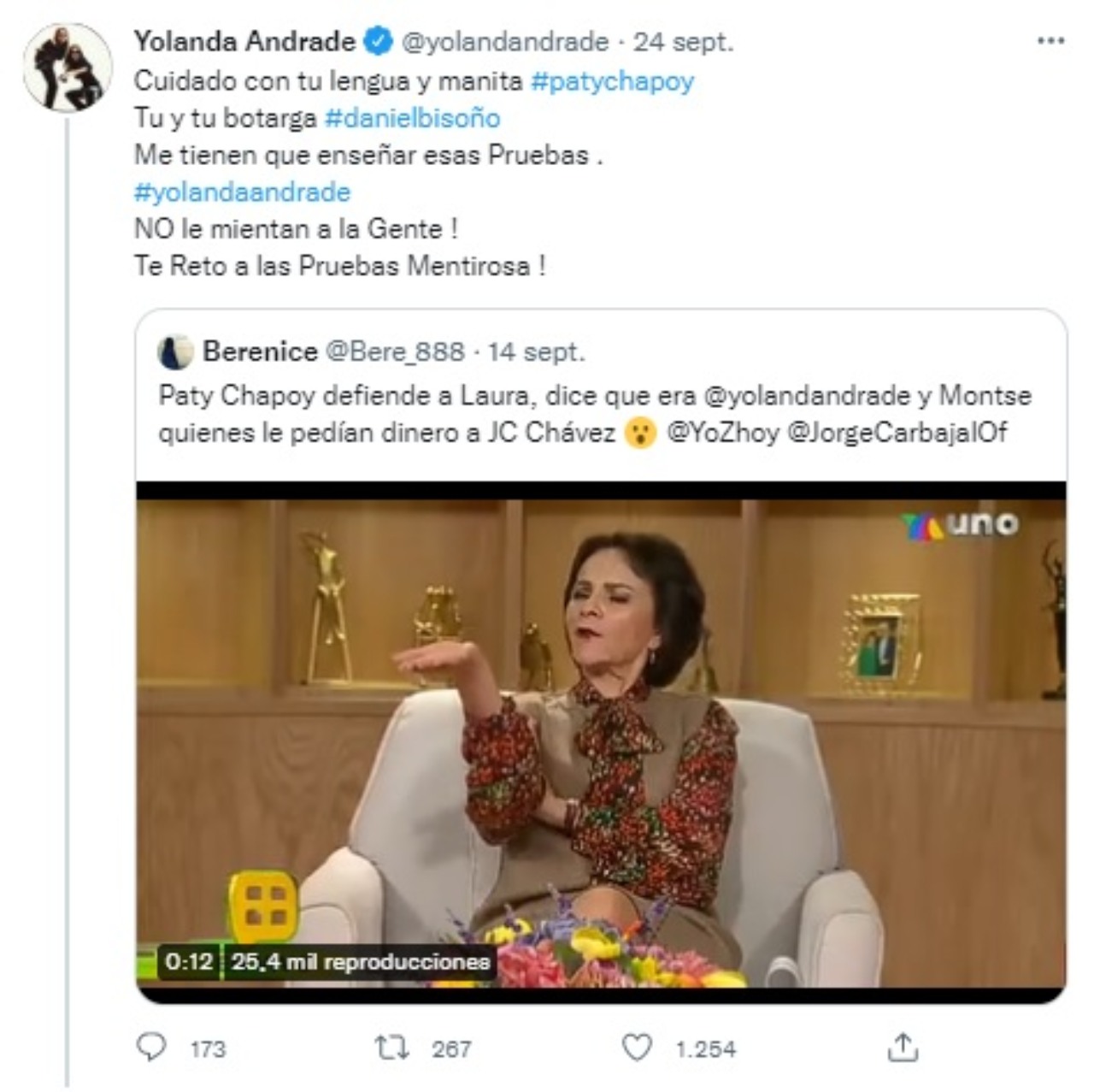 Yolanda Andrade responde pelea Pati Chapoy