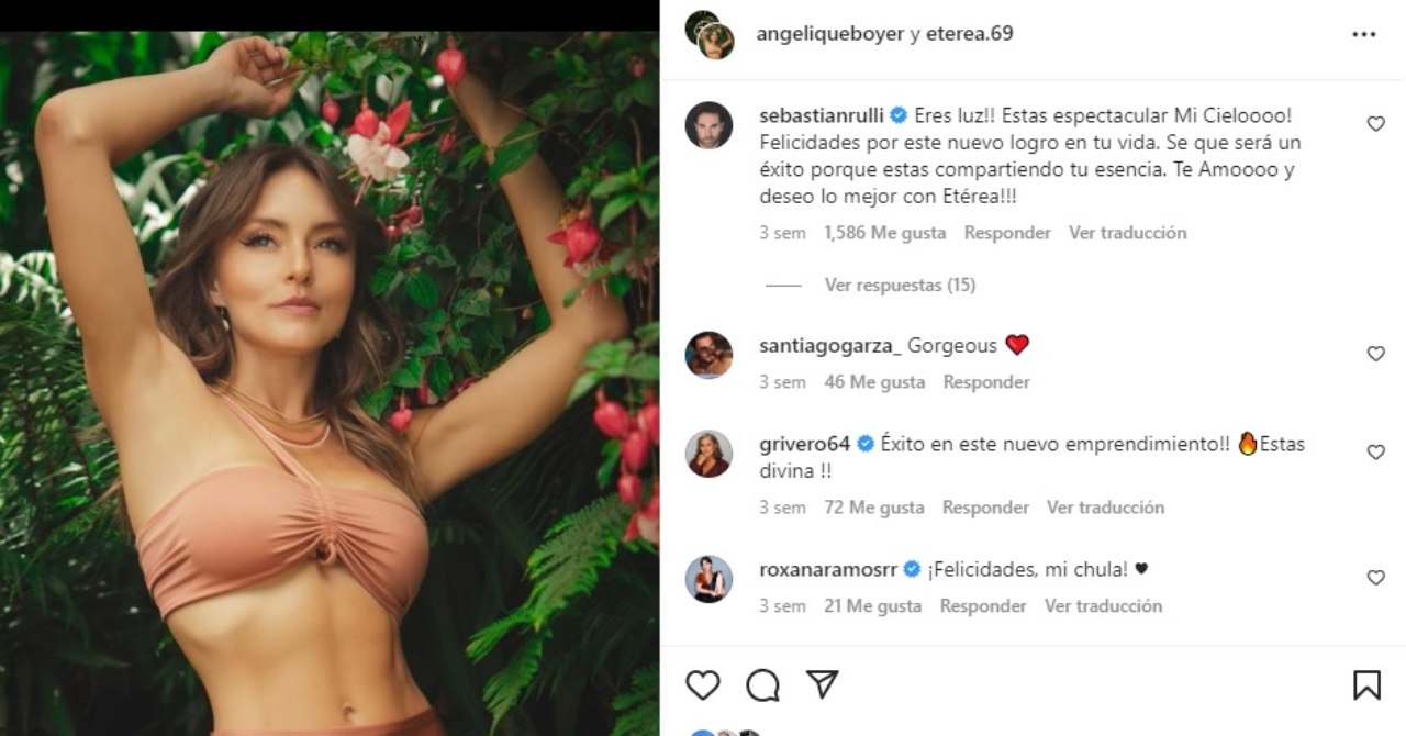 Angelique Boyer bikinis Sebastian Rulli comentario