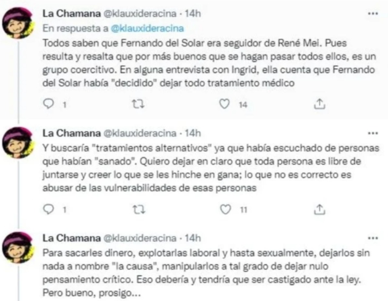 Tweet Anna Ferro manipulo Fernando del Solar 