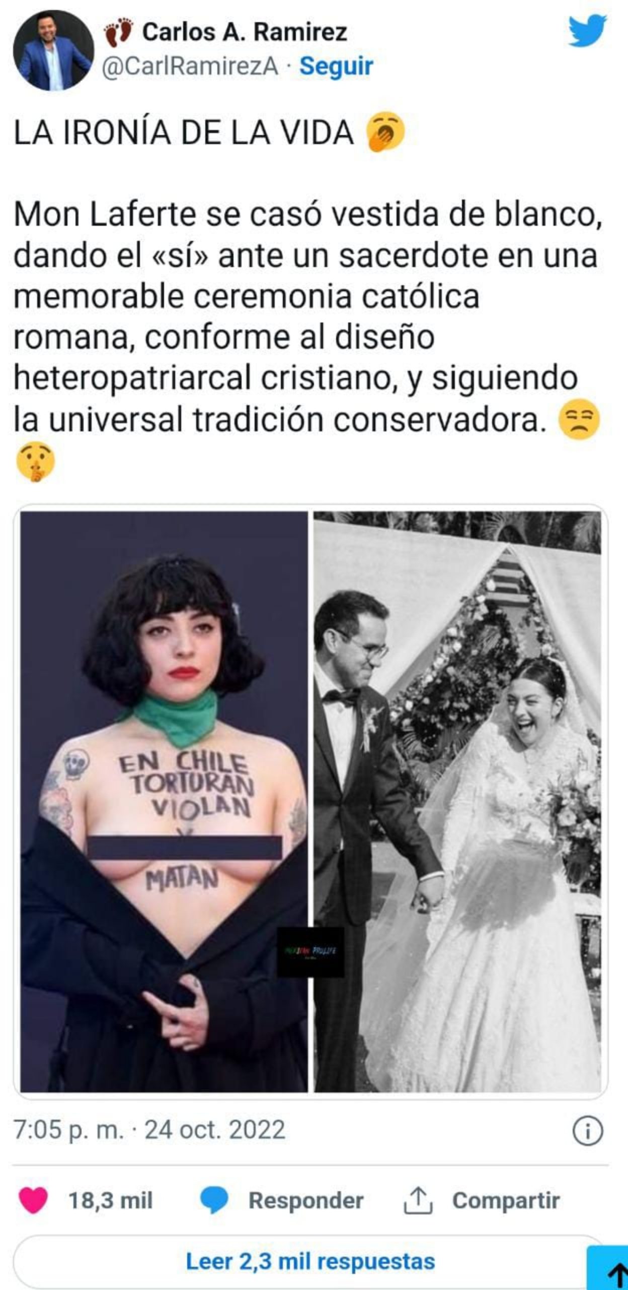 Critican a Mon Laferte por casarse
